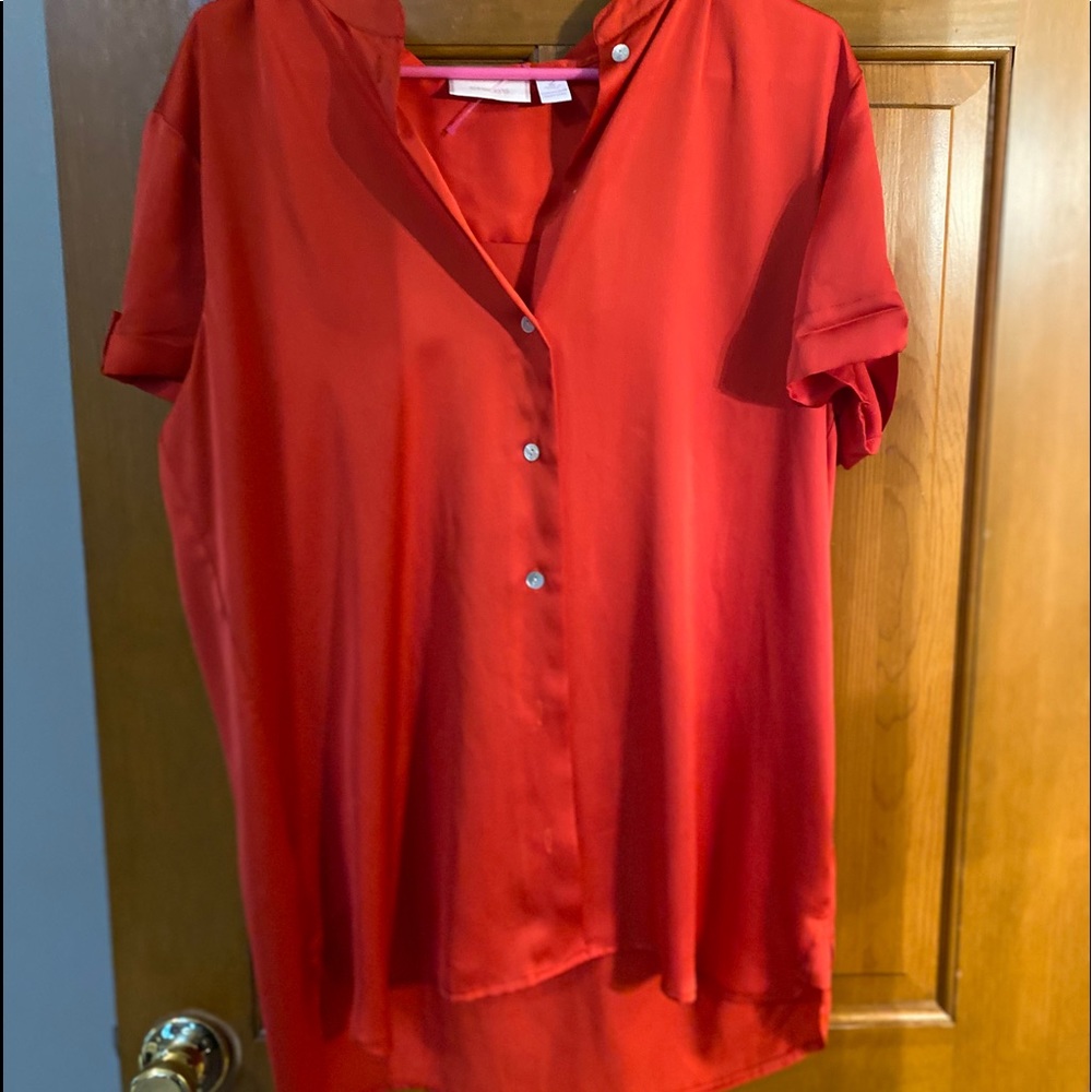 Button-up satin shirt